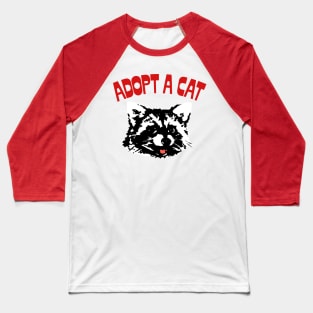 Adopt A Cat / Retro Funny Cat Lover Design Baseball T-Shirt